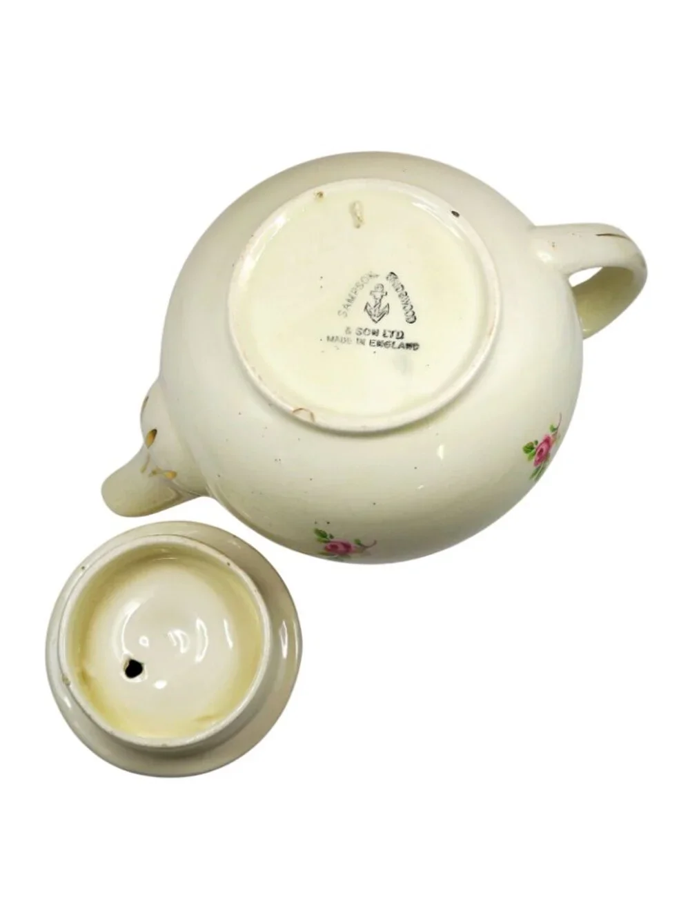 Sampson Bridgwood 14oz Floral Teapot c1950s Roses #42 Mold Made in England